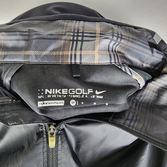NIKE GOLF- Mens Medium Black Windbreaker Pullover Half /Quarter Zip Jacket - Picture 5 of 9